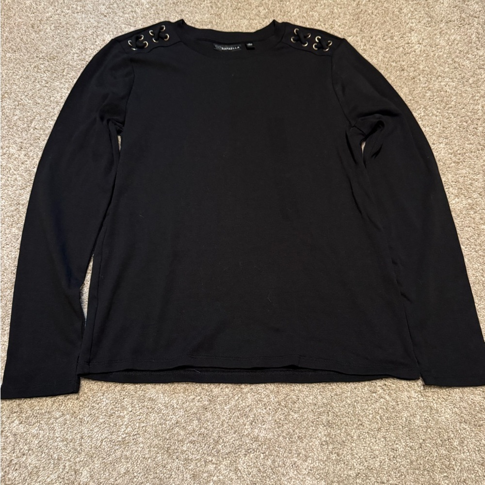 Rafaella Black Long Sleeve Top